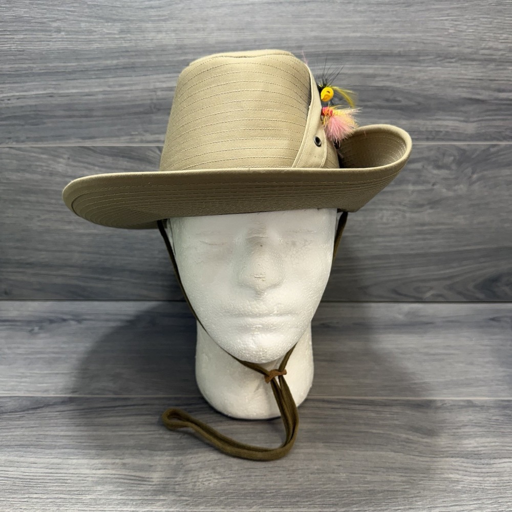 LL Bean Fly Fishing Outback Safari Hat Vintage Water Repellent Sz 7 Made In USA